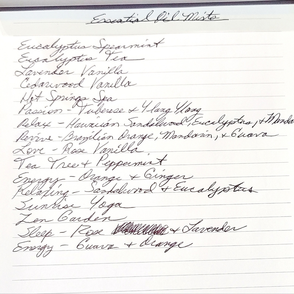 LIST OF AVAILABLE ESSENTIAL OILS BY BATH & BODY WORKS